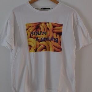 Zara graphic bananas tee